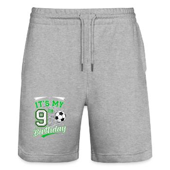 Its My 9th Birthday Soccer Boys 9 Years Birthday 9 - Short de jogging bio TRAINER Stanley/Stella unisexe - gris chiné - Devant - Nik (191cm) & Marisol (170cm)