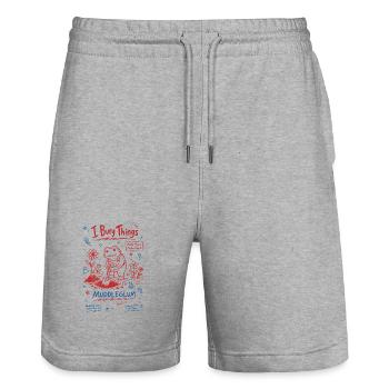 Urban Gardening I Bury Things Muddleglum - Stanley/Stella Trainer Unisex Organic Jogging Shorts - heather grey - Front - Nik (191cm) & Marisol (170cm)