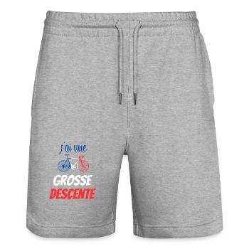 J'ai une Grosse Descente Cycliste France - Short de jogging bio TRAINER Stanley/Stella unisexe - gris chiné - Devant - Nik (191cm) & Marisol (170cm)