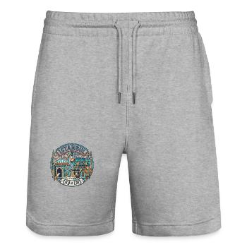 Istanbul Turkey Cats - Stanley/Stella Trainer Unisex Organic Jogging Shorts - heather grey - Front - Nik (191cm) & Marisol (170cm)