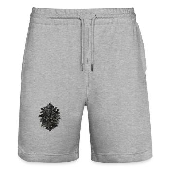 Night bat flock - Stanley/Stella Trainer Unisex Organic Jogging Shorts - heather grey - Front - Nik (191cm) & Marisol (170cm)