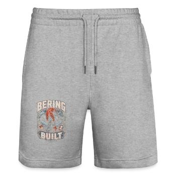 Construction du Béring du Crabe King d’Alaska - Short de jogging bio TRAINER Stanley/Stella unisexe - gris chiné - Devant - Nik (191cm) & Marisol (170cm)