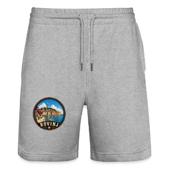 Rovinj Kroatien Altstadt Urlaub Kultur - Stanley/Stella Unisex Bio Joggingshorts Trainer  - Grau meliert - Vorne - Nik (191cm) & Marisol (170cm)