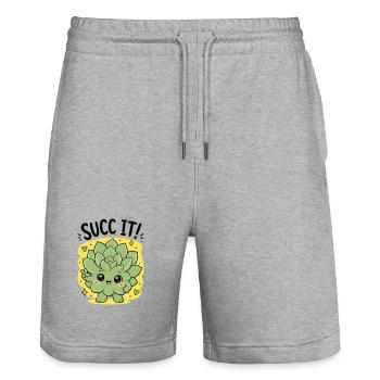 Jardinage urbain succ It Plantes amoureuses des plantes - Short de jogging bio TRAINER Stanley/Stella unisexe - gris chiné - Devant - Nik (191cm) & Marisol (170cm)