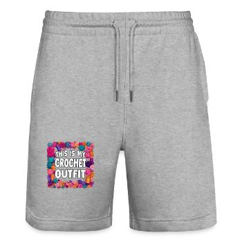 Voici ma tenue au crochet - Short de jogging bio TRAINER Stanley/Stella unisexe - gris chiné - Devant - Nik (191cm) & Marisol (170cm)