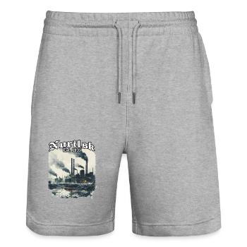 Norilsk Industrie fondée en 1935 - Short de jogging bio TRAINER Stanley/Stella unisexe - gris chiné - Devant - Nik (191cm) & Marisol (170cm)