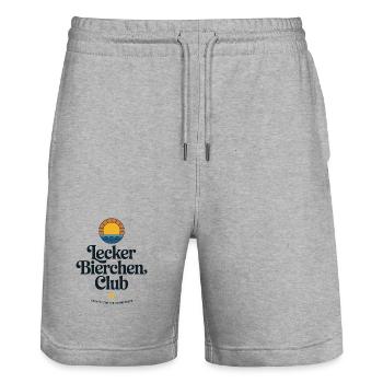 Lecker Bierchen Club Bier Spruch JGA Malle Bier - Stanley/Stella Unisex Bio Joggingshorts Trainer  - Grau meliert - Vorne - Nik (191cm) & Marisol (170cm)
