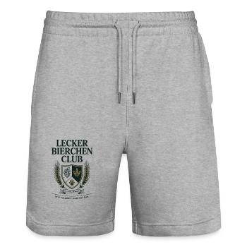 Lecker Bierchen Club Bier Spruch JGA Malle Bier - Stanley/Stella Unisex Bio Joggingshorts Trainer  - Grau meliert - Vorne - Nik (191cm) & Marisol (170cm)