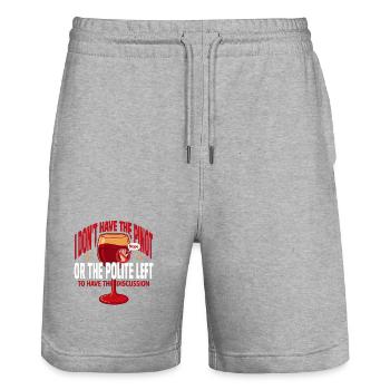 Pinot Pun: Silence in Style - Stanley/Stella Trainer Unisex Organic Jogging Shorts - heather grey - Front - Nik (191cm) & Marisol (170cm)