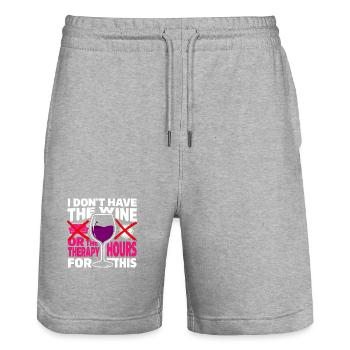 Satire de la vinothérapie Tee - Short de jogging bio TRAINER Stanley/Stella unisexe - gris chiné - Devant - Nik (191cm) & Marisol (170cm)