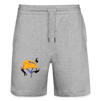 Safety Helmet Climbing Helmet Mountaineer - Stanley/Stella Trainer Unisex Organic Jogging Shorts - heather grey - Front - Nik (191cm) & Marisol (170cm)
