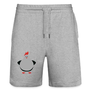 fat chick - Stanley/Stella Unisex Bio Joggingshorts Trainer  - Grau meliert - Vorne - Nik (191cm) & Marisol (170cm)