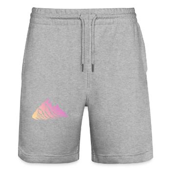 Berge Wandern Symbol - Stanley/Stella Unisex Bio Joggingshorts Trainer  - Grau meliert - Vorne - Nik (191cm) & Marisol (170cm)
