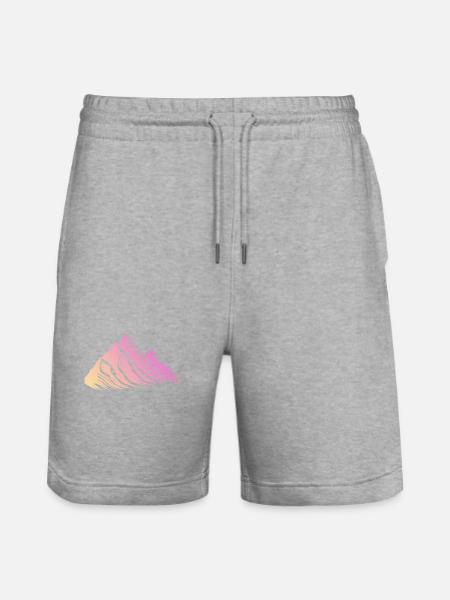 Berge Wandern Symbol - Stanley/Stella Unisex Bio Joggingshorts Trainer  - Grau meliert