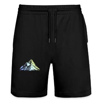 Mountains Nature Silhouette - Stanley/Stella Trainer Unisex Organic Jogging Shorts - black - Front - Nik (191cm) & Marisol (170cm)