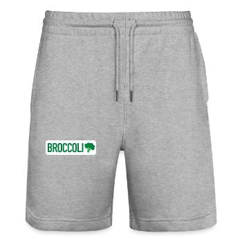 broccoli - Stanley/Stella Trainer Unisex Organic Jogging Shorts - heather grey - Front - Nik (191cm) & Marisol (170cm)