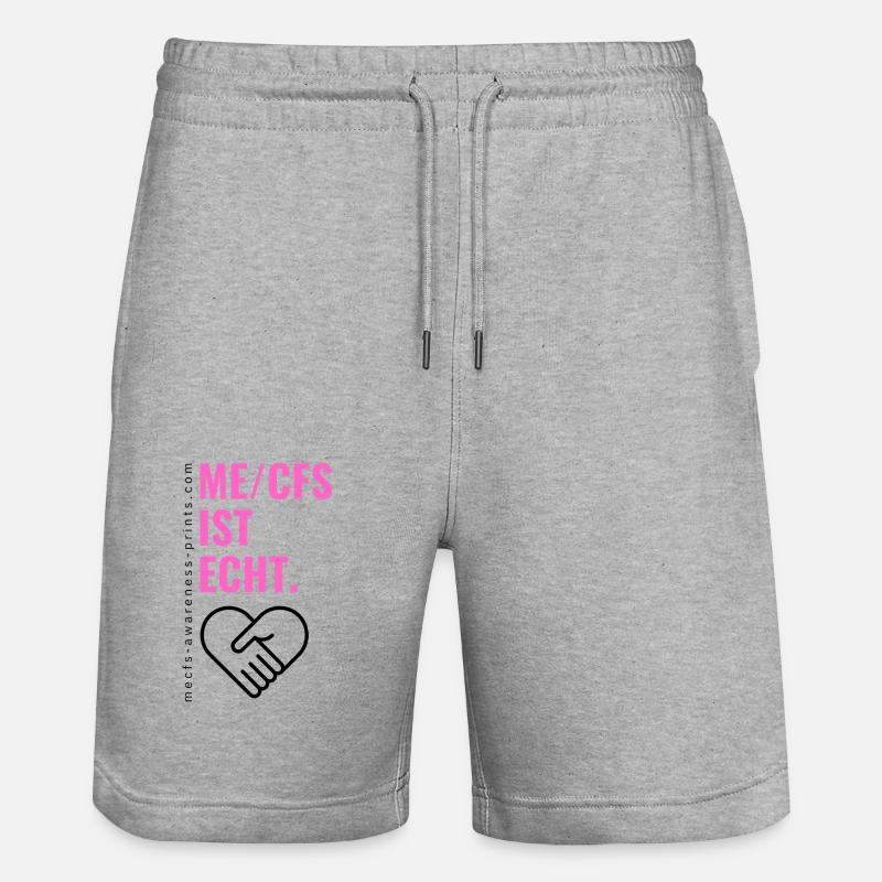 ME/CFS IST ECHT - pink edt. - Stanley/Stella Unisex Bio Joggingshorts Trainer  - Grau meliert