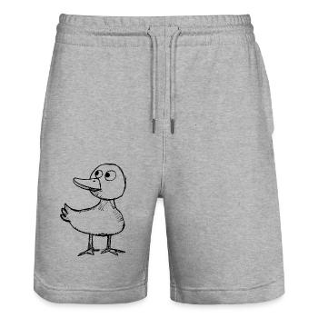 Canards - Short de jogging bio TRAINER Stanley/Stella unisexe - gris chiné - Devant - Nik (191cm) & Marisol (170cm)