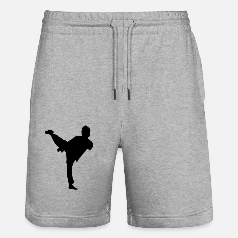 Bruce Lee Shadow Sidekick - Stanley/Stella Unisex Bio Joggingshorts Trainer  - Grau meliert
