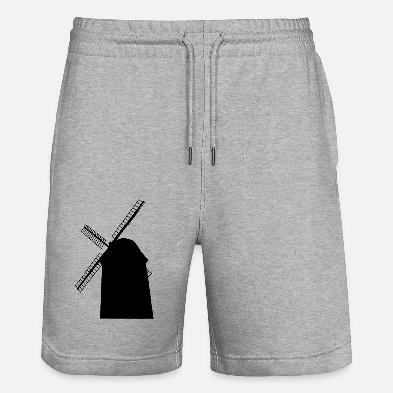 Moulin à vent - Short de jogging bio TRAINER Stanley/Stella unisexe - gris chiné