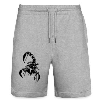Scorpio - Stanley/Stella Trainer Unisex Organic Jogging Shorts - heather grey - Front - Nik (191cm) & Marisol (170cm)