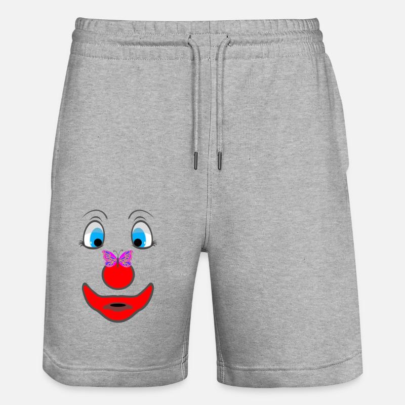 BD clown avec papillon - Short de jogging bio TRAINER Stanley/Stella unisexe - gris chiné