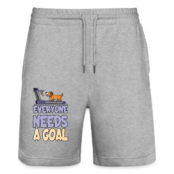 Jeder braucht ein Ziel - Stanley/Stella Unisex Bio Joggingshorts Trainer  - Grau meliert - Vorne - Nik (191cm) & Marisol (170cm)