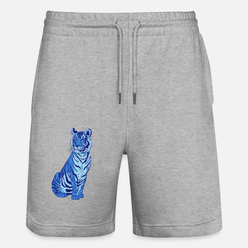 Bleu tigre - Short de jogging bio TRAINER Stanley/Stella unisexe - gris chiné