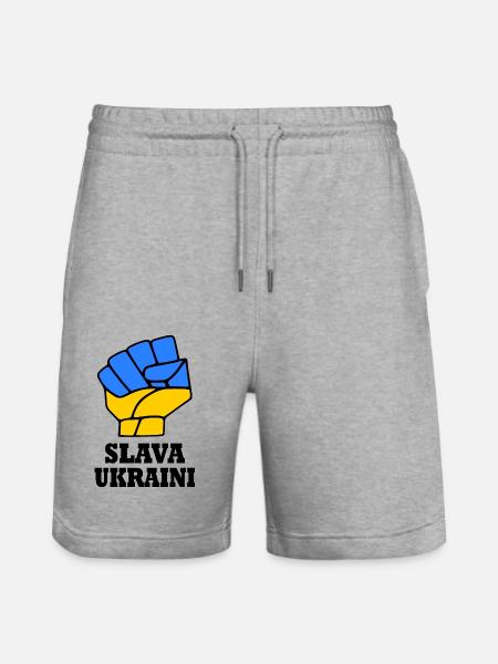Slava ukraini - Short de jogging bio TRAINER Stanley/Stella unisexe - gris chiné