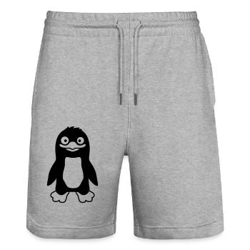 Drôle de sourires de pingouins drôles - Short de jogging bio TRAINER Stanley/Stella unisexe - gris chiné - Devant - Nik (191cm) & Marisol (170cm)