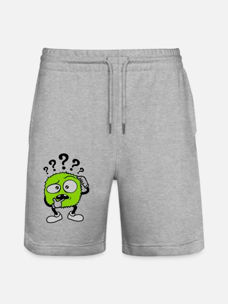 Question mark skeptical face comic - Stanley/Stella Trainer Unisex Organic Jogging Shorts - heather grey