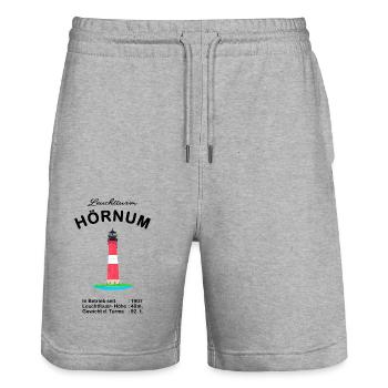 Leuchtturm Hörnum auf Sylt, Nordsee - Stanley/Stella Unisex Bio Joggingshorts Trainer  - Grau meliert - Vorne - Nik (191cm) & Marisol (170cm)