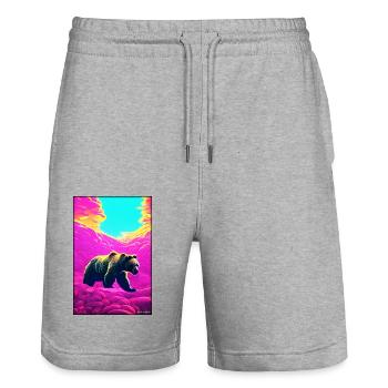 Bear Grizzly Bear Brown Bear Predator Wildlife Forest 10 - Stanley/Stella Trainer Unisex Organic Jogging Shorts - heather grey - Front - Nik (191cm) & Marisol (170cm)