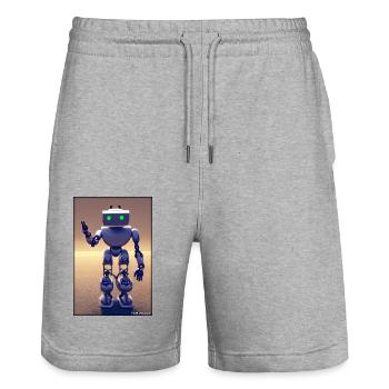 Robot Future Technology Science Android - Stanley/Stella Trainer Unisex Organic Jogging Shorts - heather grey - Front - Nik (191cm) & Marisol (170cm)