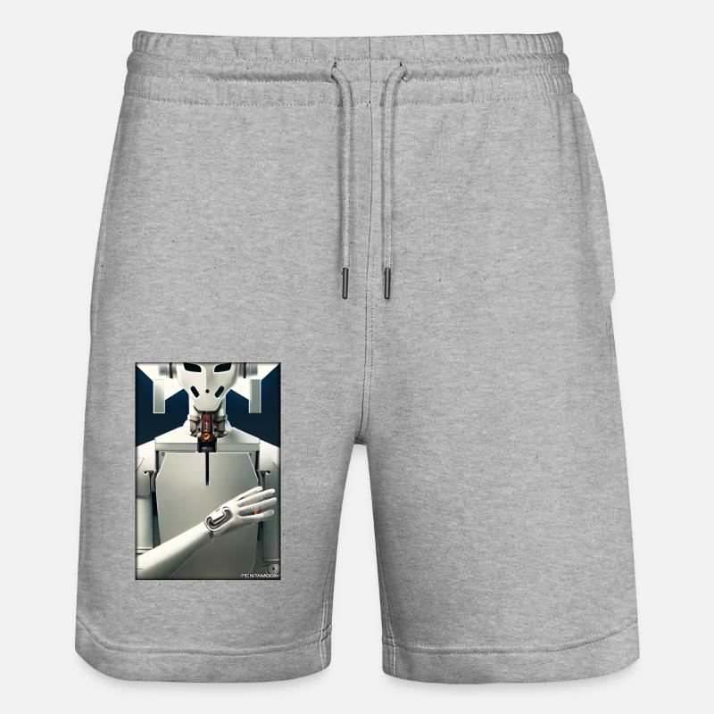 Roboter Zukunft Technik Wissenschaft Android - Stanley/Stella Unisex Bio Joggingshorts Trainer  - Grau meliert