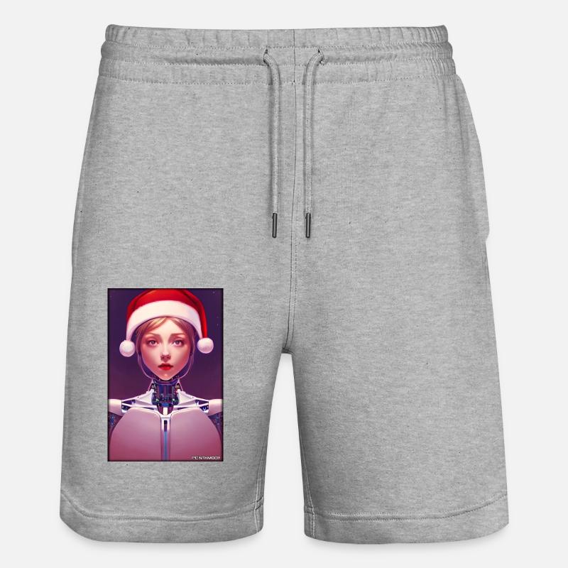 Robots Noël Future Technology Science - Short de jogging bio TRAINER Stanley/Stella unisexe - gris chiné