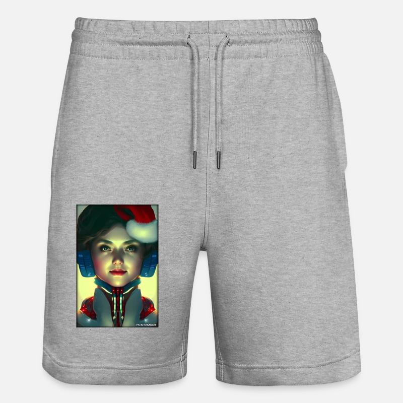 Robots Noël Future Technology Science - Short de jogging bio TRAINER Stanley/Stella unisexe - gris chiné