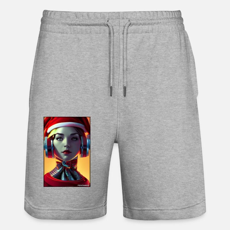 Robots Noël Future Technology Science - Short de jogging bio TRAINER Stanley/Stella unisexe - gris chiné