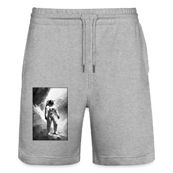 Astronaut Zukunft Sci-Fi Technik - Stanley/Stella Unisex Bio Joggingshorts Trainer  - Grau meliert - Vorne - Nik (191cm) & Marisol (170cm)