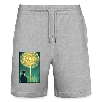 Dandelion Dandelion Asteraceae Flower Spring - Stanley/Stella Trainer Unisex Organic Jogging Shorts - heather grey - Front - Nik (191cm) & Marisol (170cm)