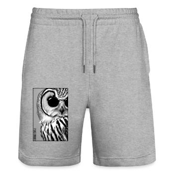 Eule Sonnenbrille Wildtier Vogel Waldtier Wald - Stanley/Stella Unisex Bio Joggingshorts Trainer  - Grau meliert - Vorne - Nik (191cm) & Marisol (170cm)