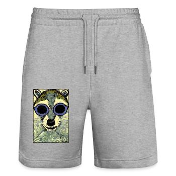 Raccoon Sunglasses Wildlife Forest Animal Forest Nature - Stanley/Stella Trainer Unisex Organic Jogging Shorts - heather grey - Front - Nik (191cm) & Marisol (170cm)