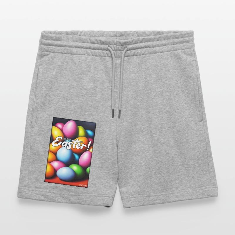 Happy Easter - Easter Egg Easter Easter Colorful Eggs Stanley/Stella Trainer Unisex Organic Jogging Shorts