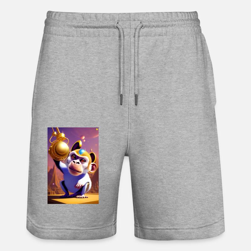 Singe cool - Short de jogging bio TRAINER Stanley/Stella unisexe - gris chiné