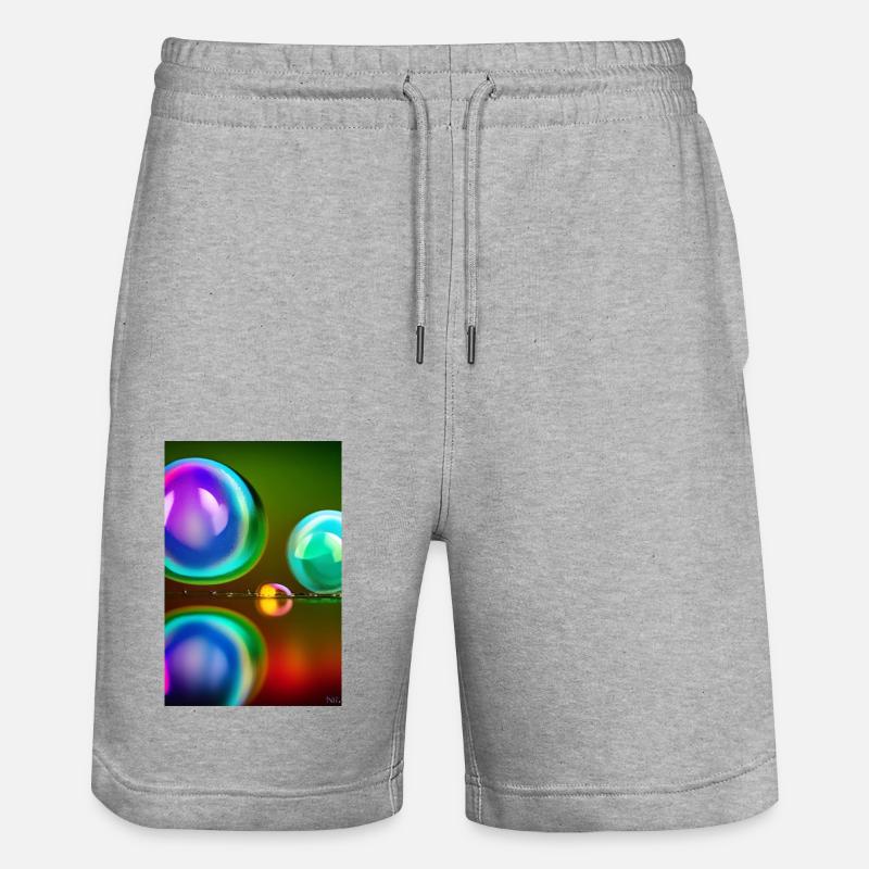 Bunte Blasen - Stanley/Stella Unisex Bio Joggingshorts Trainer  - Grau meliert