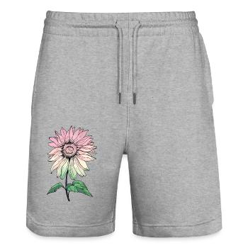 Fleur - Short de jogging bio TRAINER Stanley/Stella unisexe - gris chiné - Devant - Nik (191cm) & Marisol (170cm)