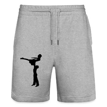 Dancing Dance Music - Stanley/Stella Trainer Unisex Organic Jogging Shorts - heather grey - Front - Nik (191cm) & Marisol (170cm)