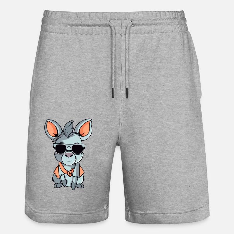 Marty l'âne - Short de jogging bio TRAINER Stanley/Stella unisexe - gris chiné