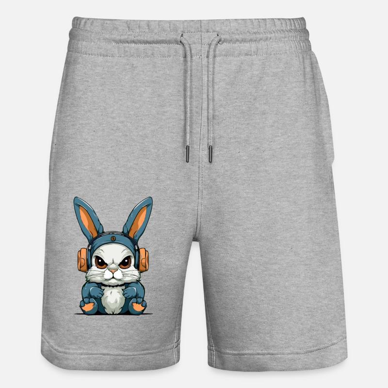 Grump le lapin grognon - Short de jogging bio TRAINER Stanley/Stella unisexe - gris chiné