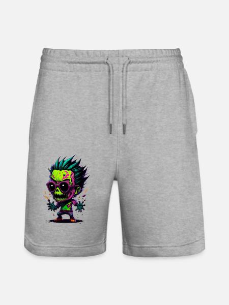 Bunter cooler Zombie - Stanley/Stella Unisex Bio Joggingshorts Trainer - Grau meliert